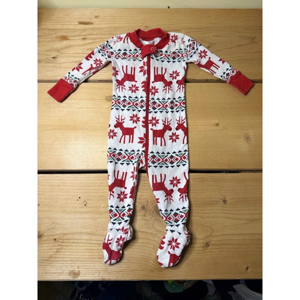HANNA ANDERSSON Dear Deer Baby Zip Footed Sleeper Christmas Fair Isle 60cm/3-6mo